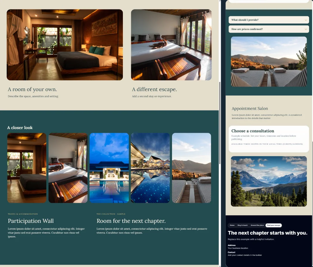 Retail and services example storefront on Forumark